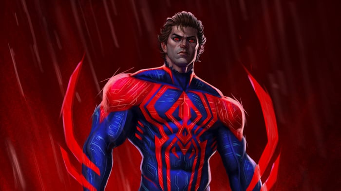 Spider-Man 2099 with red and blue suit