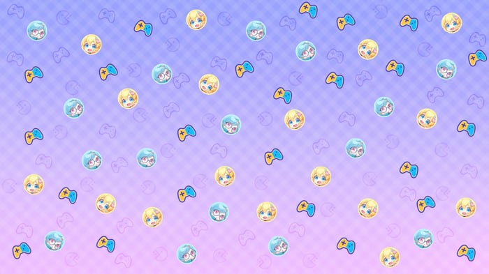 Anime girls and game controllers pattern