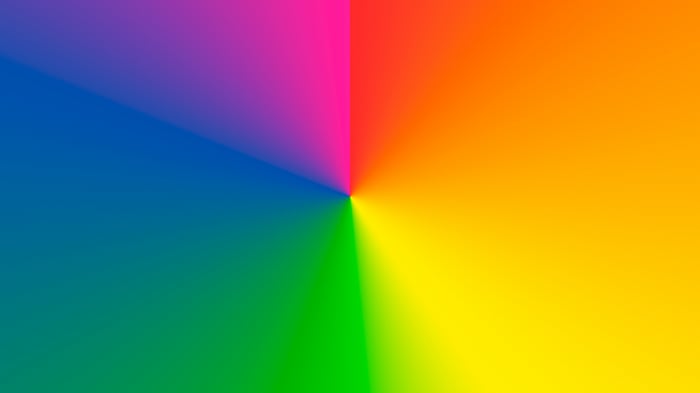 Rainbow gradient radiating from a central point