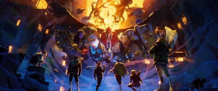 Kemuri 2024 Characters Facing a Giant Monster