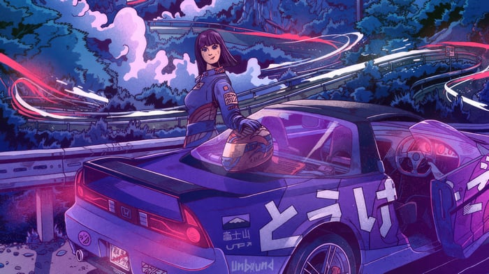 Speed Diva Racing Through Mountains