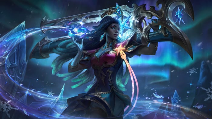 Senna from League of Legends with a Star Guardian weapon