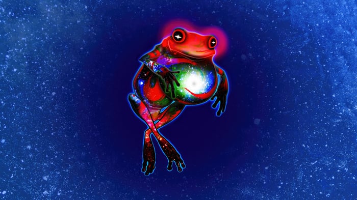 Psychedelic Frog in Outer Space