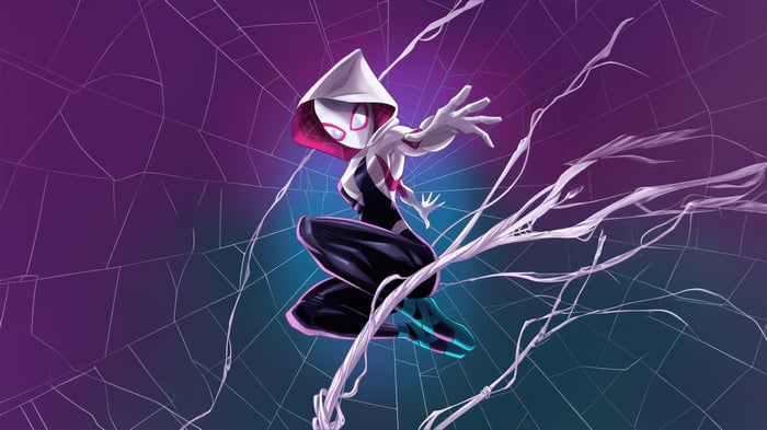 Spider-Gwen Aka Gwen Stacy on a Spiderweb