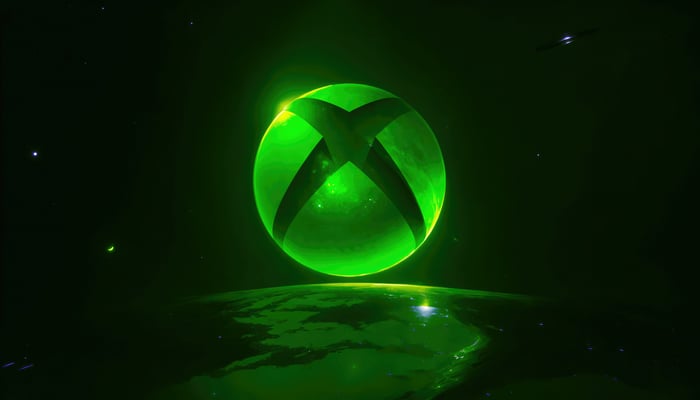 Xbox logo sphere over a planet