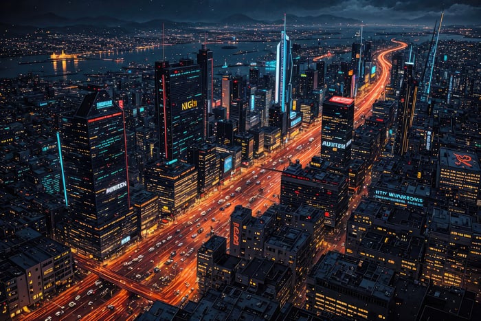 Modern City Lights And Nights
