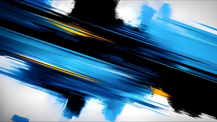 Abstract Blue and Black Brush Strokes