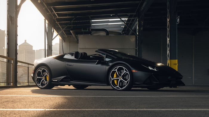 Black Lamborghini Huracan Evo Convertible