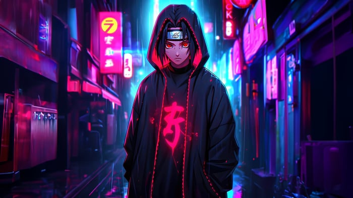 Itachi Uchiha in a Neon City