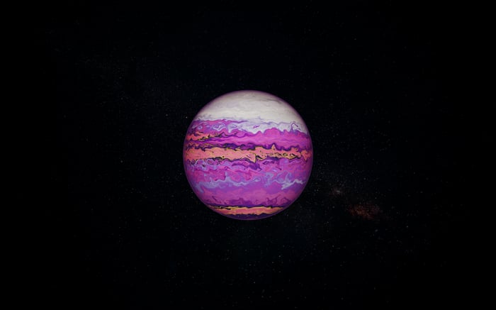 A colorful planet in dark space