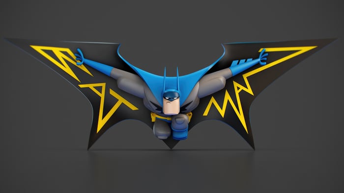 Chibi Batman with Whimsical Wings