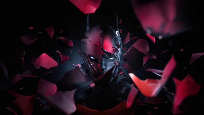 Shattered Batman with Red Petals