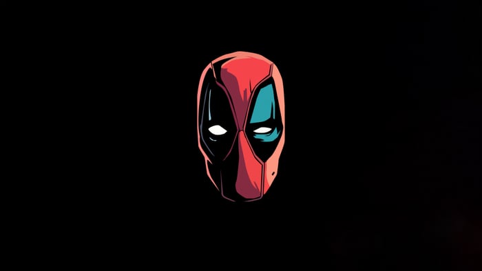 Deadpool Mask on Black Background