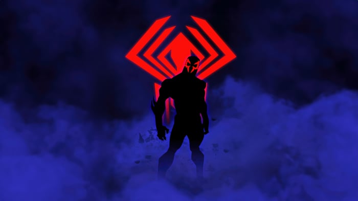 Spider-Man 2099 Silhouette with Red Symbol