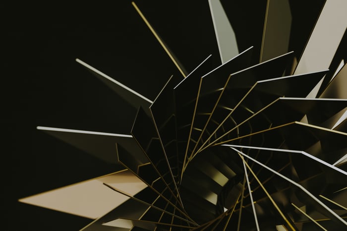 Abstract metallic spiral object