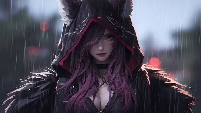 Xayah League of Legends in the Rain