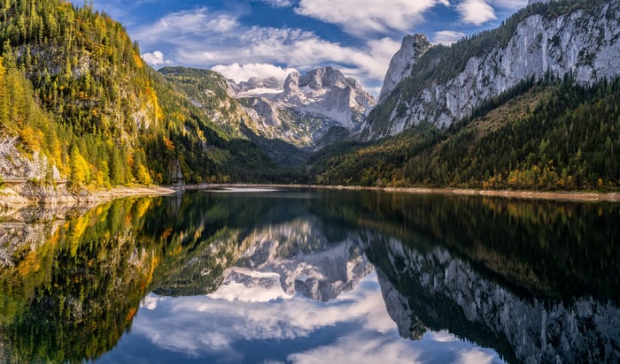 Gosausee Lake and Dachstein Mountains in Austria