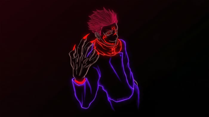 Sukuna from Jujutsu Kaisen Neon Art