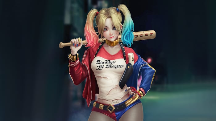 Harley Quinn with a baseball bat