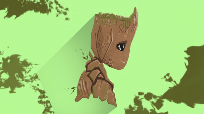 Baby Groot Minimal Art