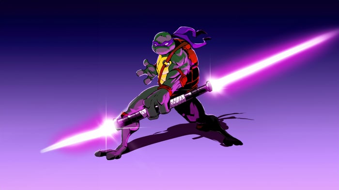 Jedi Donatello with Purple Lightsabers