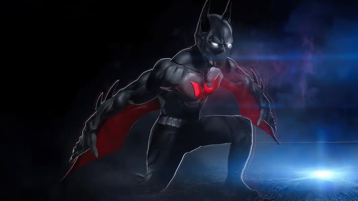 Batman Beyond in a Crouching Pose