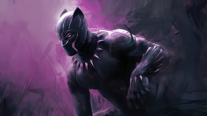 Black Panther in a Crouching Pose