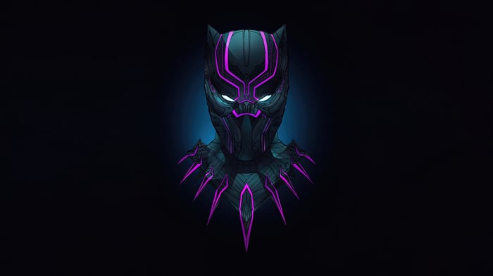 Black Panther Mask with Purple Accents