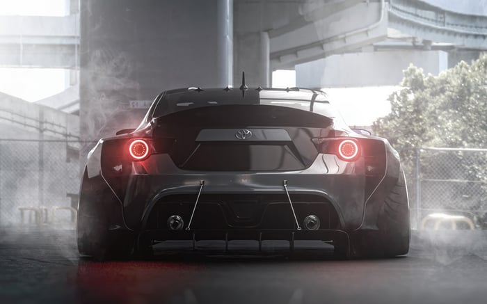 Toyota GT86 Rear View with Smoke