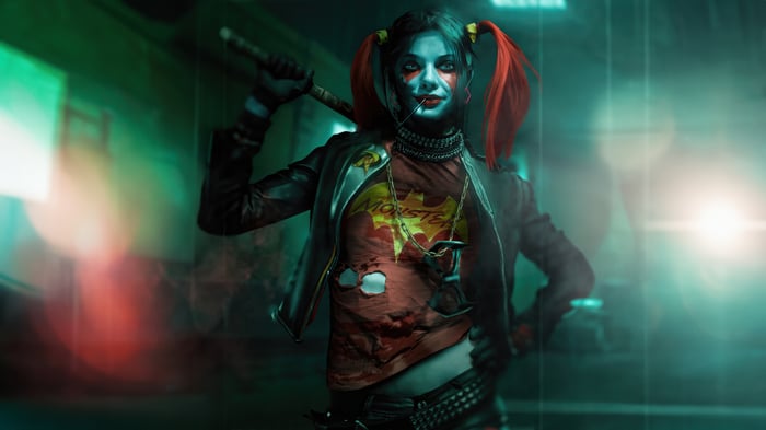 Harley Quinn with a baseball bat