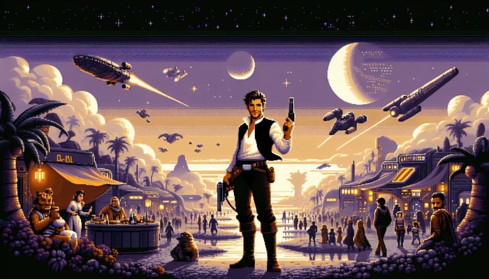 Han Solo Pixel Art on Tatooine