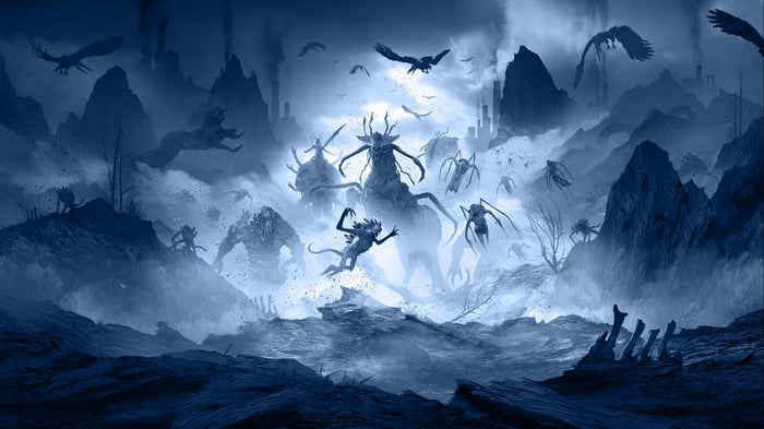 Morbid: The Lords of Ire creatures in a misty landscape