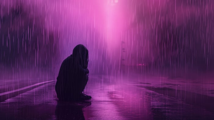 Person in Lofi Rain