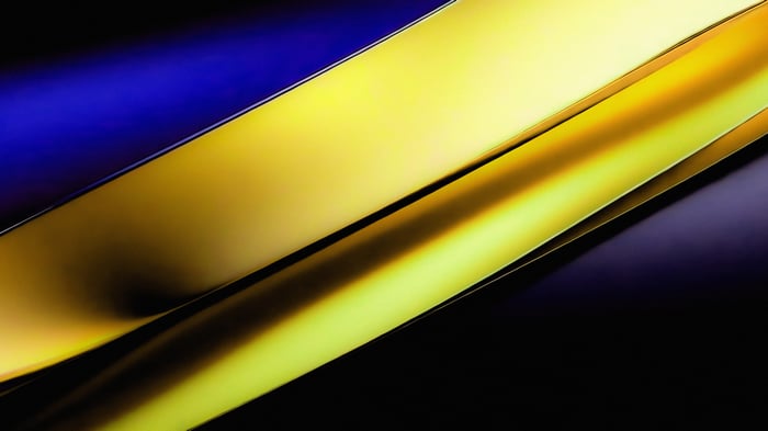 Abstract Gradient Design with Blue and Gold