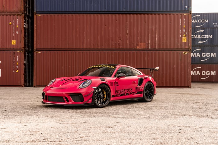 Pink Porsche 911 GT3RS with Interstock Livery