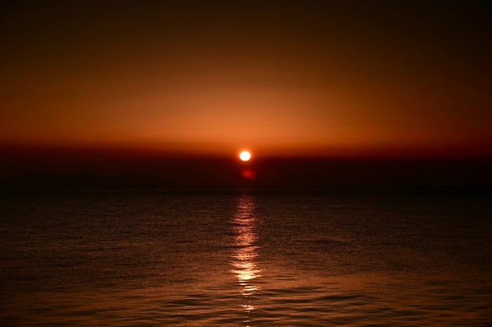 Sunset over the ocean