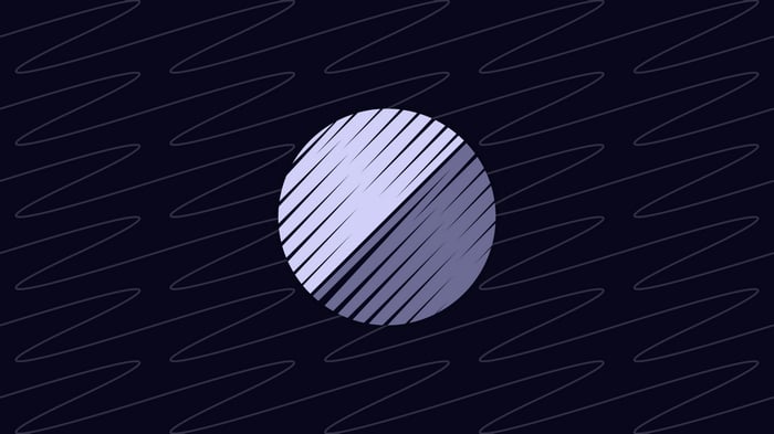 Abstract circle with diagonal lines on a dark background