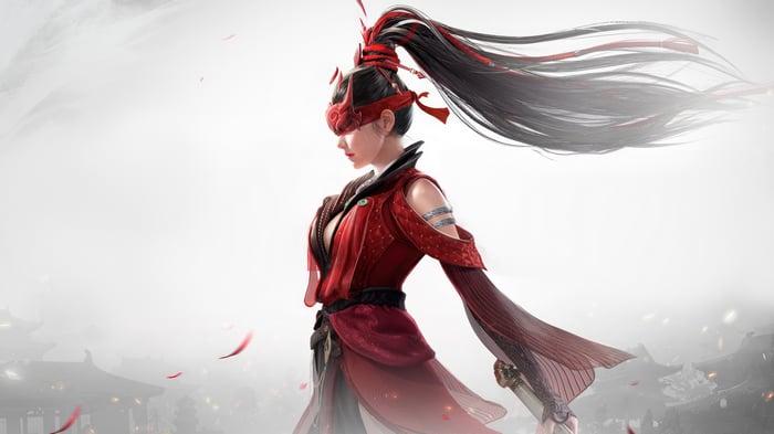 Naraka Bladepoint Game Character in Red
