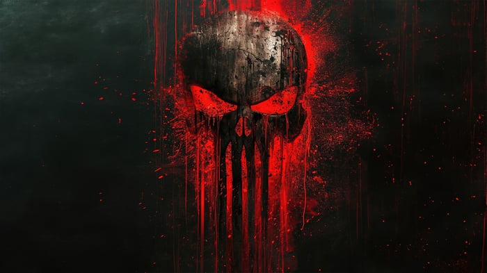 The Punisher Skull with Red Splatter
