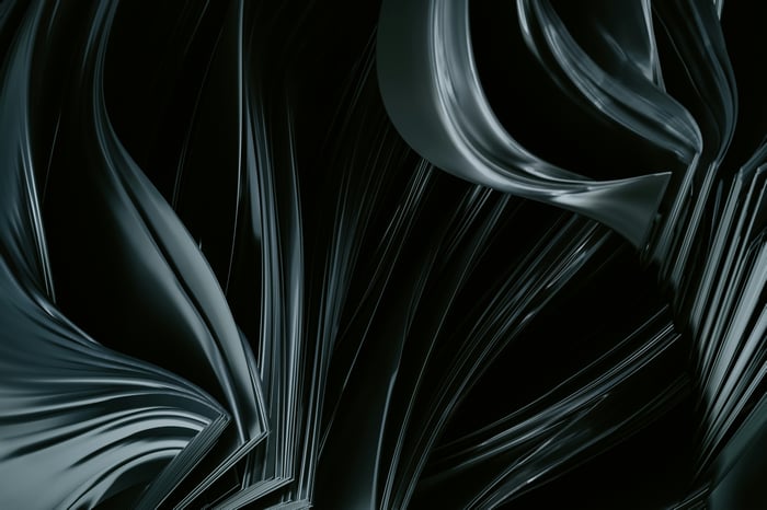 Abstract black and white wavy design