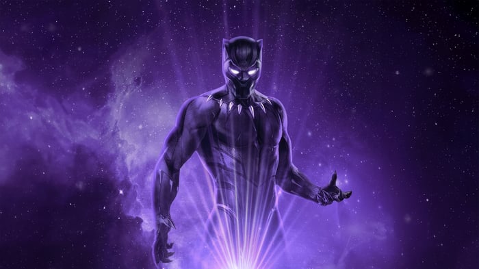 Black Panther in Purple Nebula