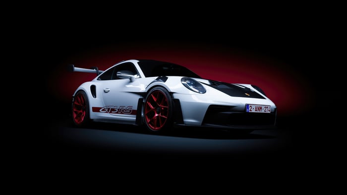 White 2024 Porsche 911 GT3 RS with red wheels