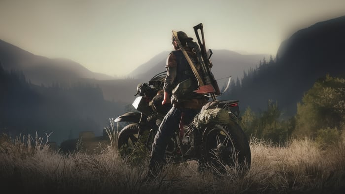 Deacon St. John on a motorcycle in Days Gone