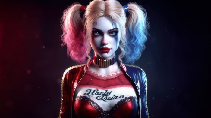 Harley Quinn with Pigtails and Makeup
