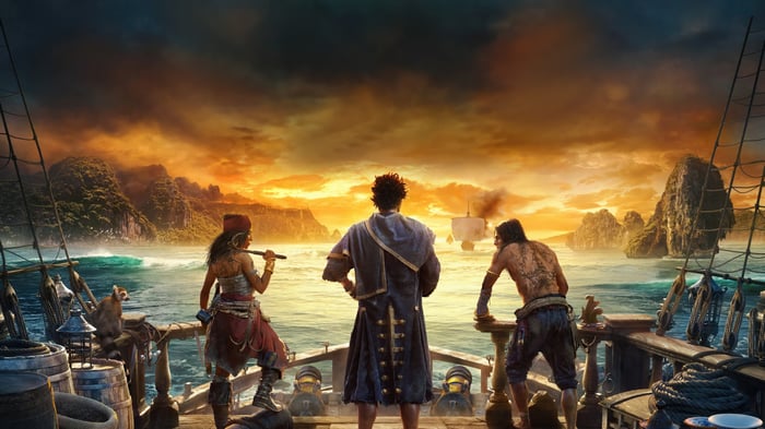 Skull and Bones Pirates on a Ship Deck