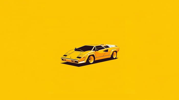 Yellow Lamborghini Countach Artwork