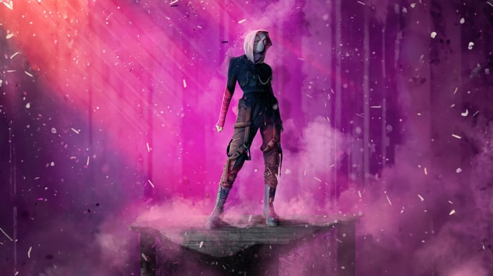 Gwen Stacy Supreme Vision in Pink and Purple Smoke