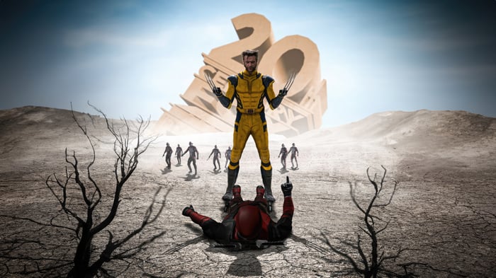 Wolverine and Deadpool with 20th Century Fox logo