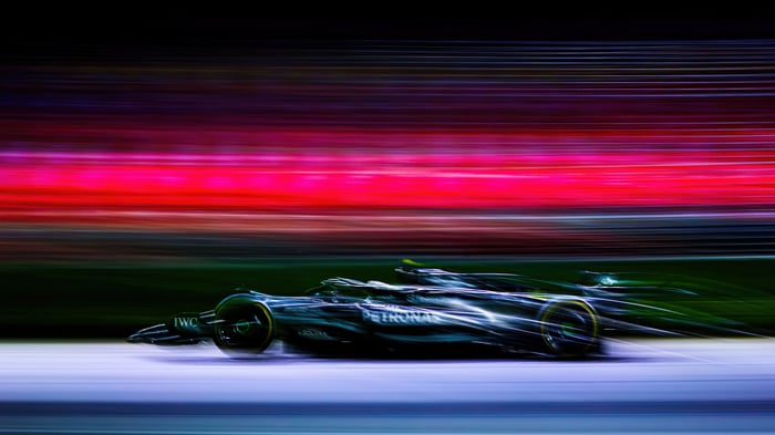 Mercedes Benz F1 Racing Car in Motion