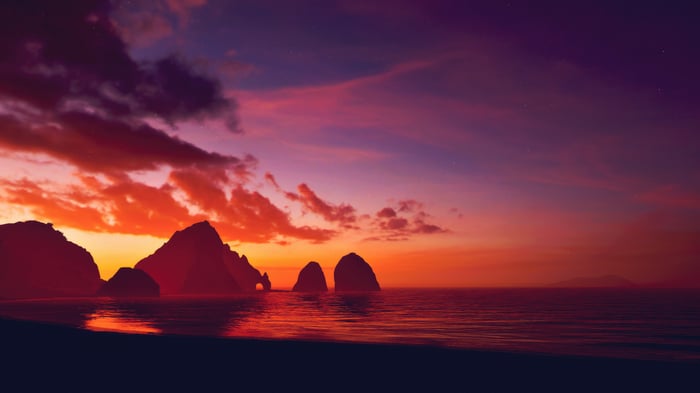 Forza Horizon 5 Sunset Over Ocean and Rocks
